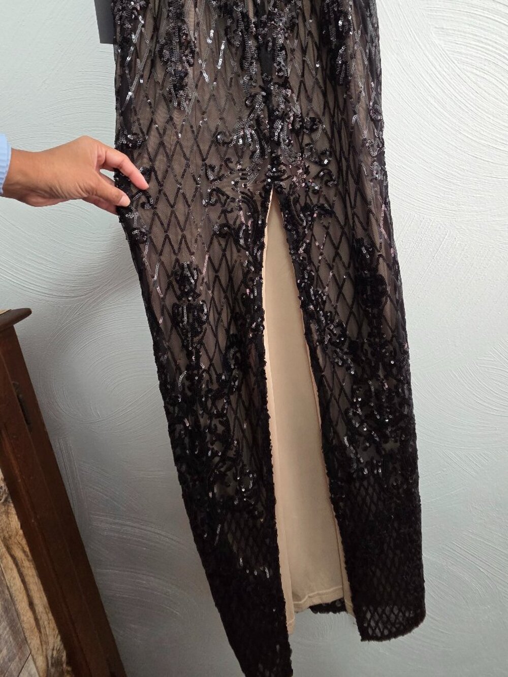 Nwt Lulus Moonlit Love Black Sequin Sleeveless Maxi Dress Xs - Picture 15 of 16